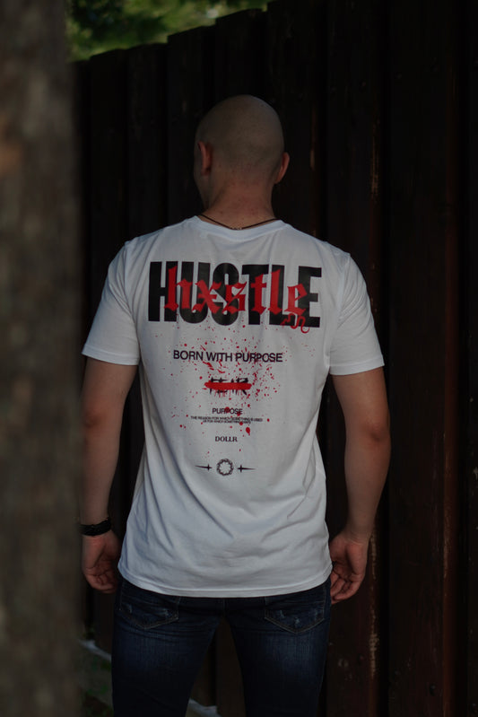 “ HXSTLE “ White Regular Fit T-Shirt